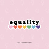 Equality (hearts) Sticker